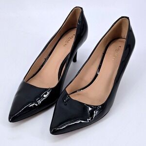 Coach Waverly Amazon Green Patent Leather Pointed Toe Kitten Heel Pumps‎ Size 8B